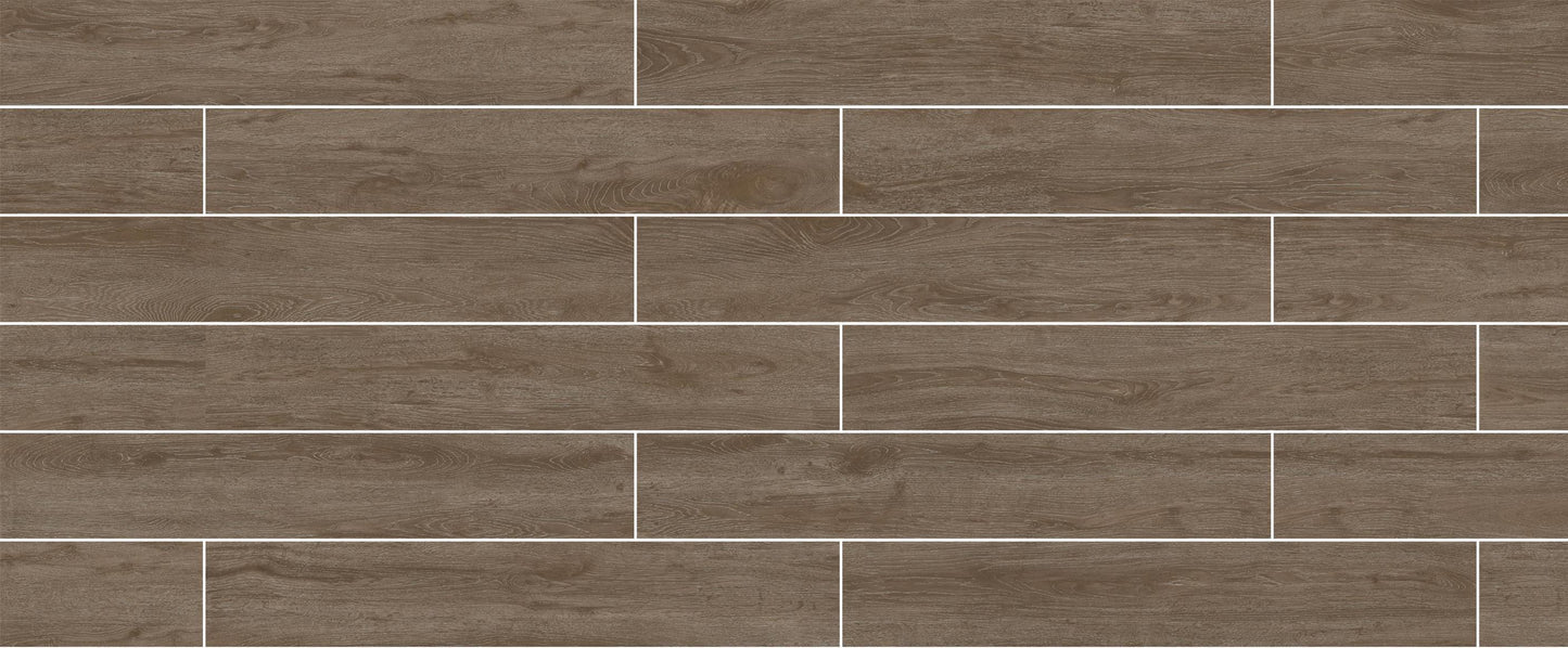 Classic Wood Dark Brown Timber Porcelain Tile