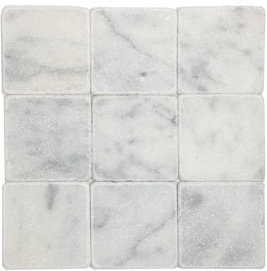 Square Tumbled 100mm - Carrara