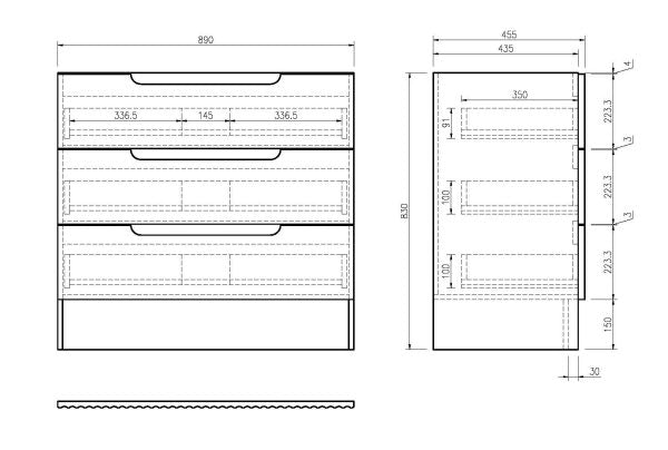 Rhea Fluted Freestanding Vanity 900mm – Natural Oak