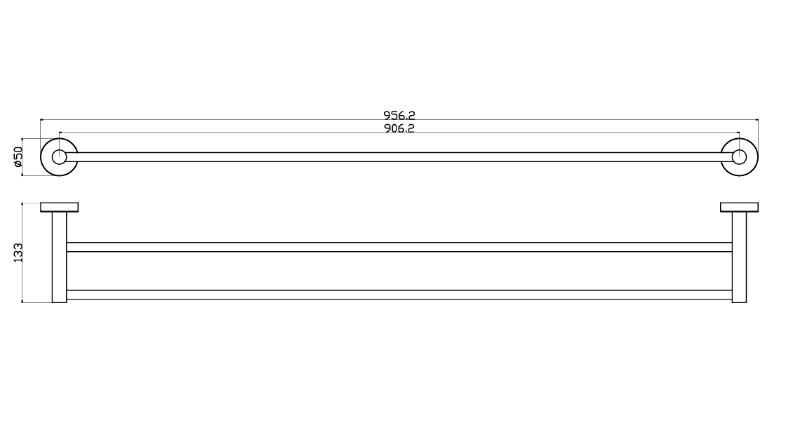 Otus Double Towel Rail 900mm