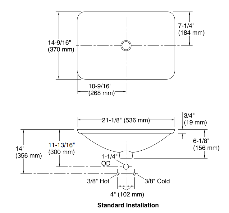 Kohler Dutchmaster in Midnight Floral on Carillon Rectangular Vessel