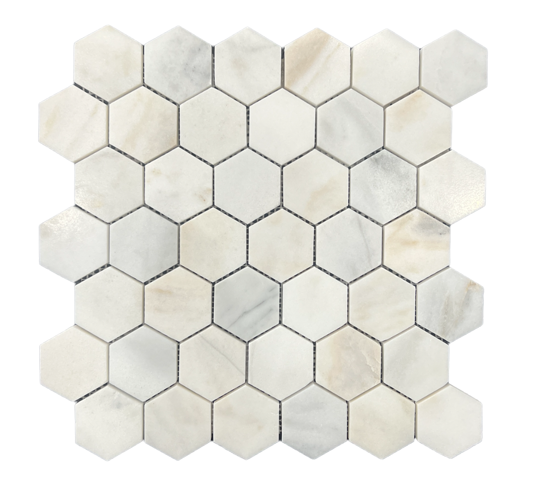 Hexagon Honed 48mm - Lotus White