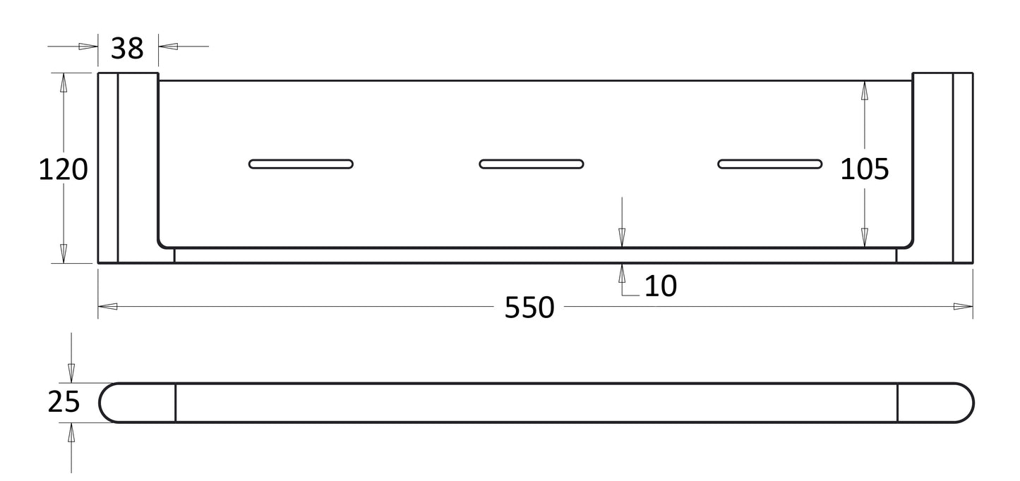 Flores Cosmetic Metal Shelf - Gunmetal