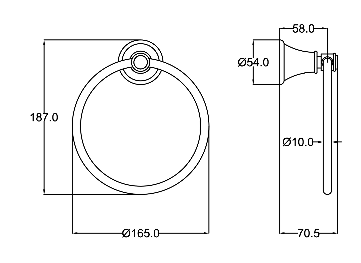 Clasico Towel Ring - Brushed Nickel
