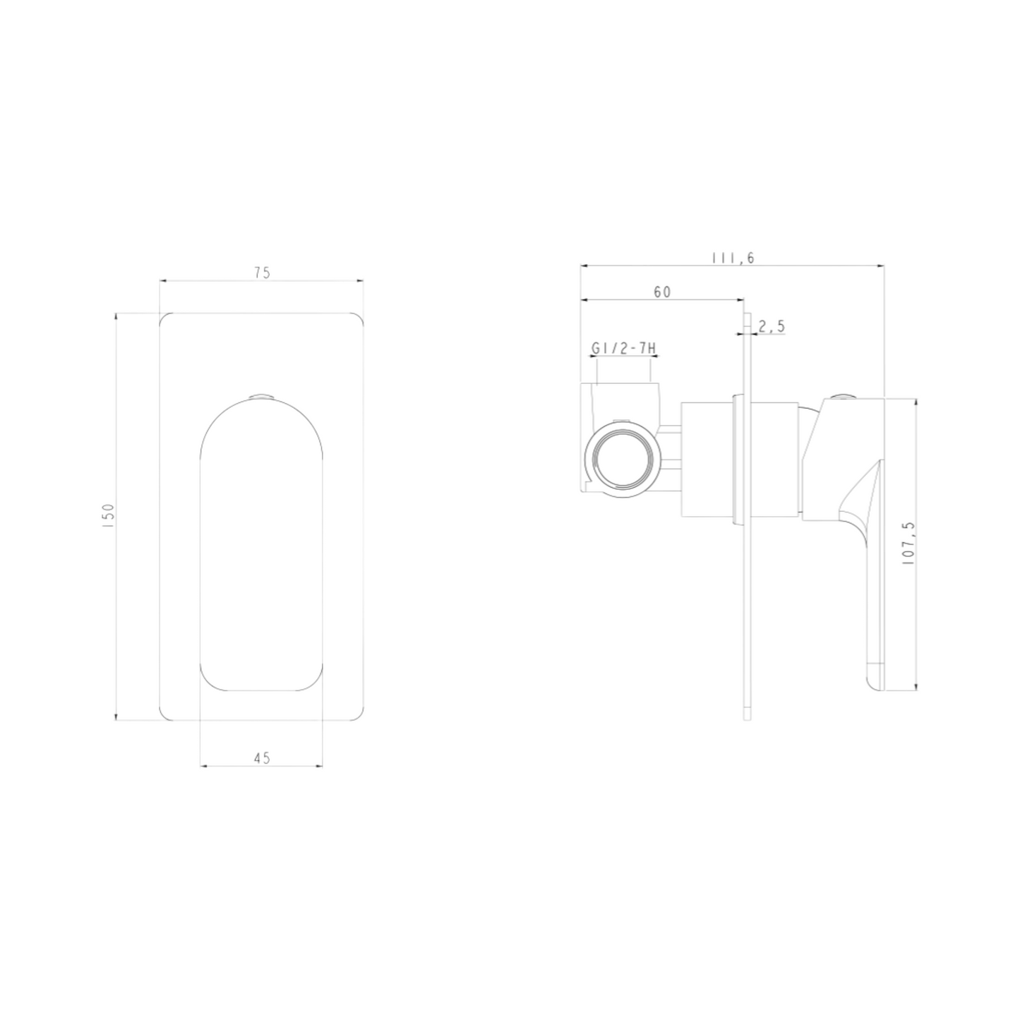 Brass Wall Mixer - Gunmetal