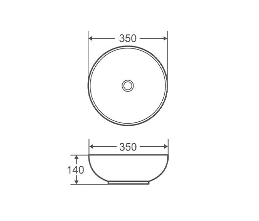 ASTI 350mm Top Mount Basin - Matte Pink