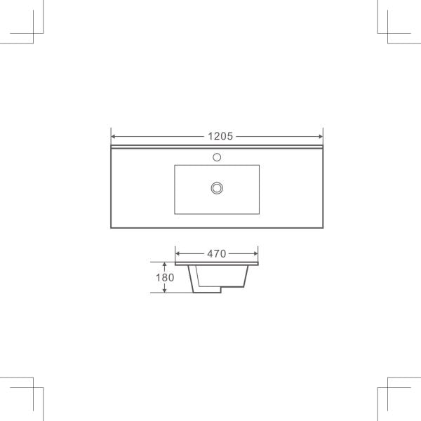 White PVC Wall-Hung Vanity 1175x450