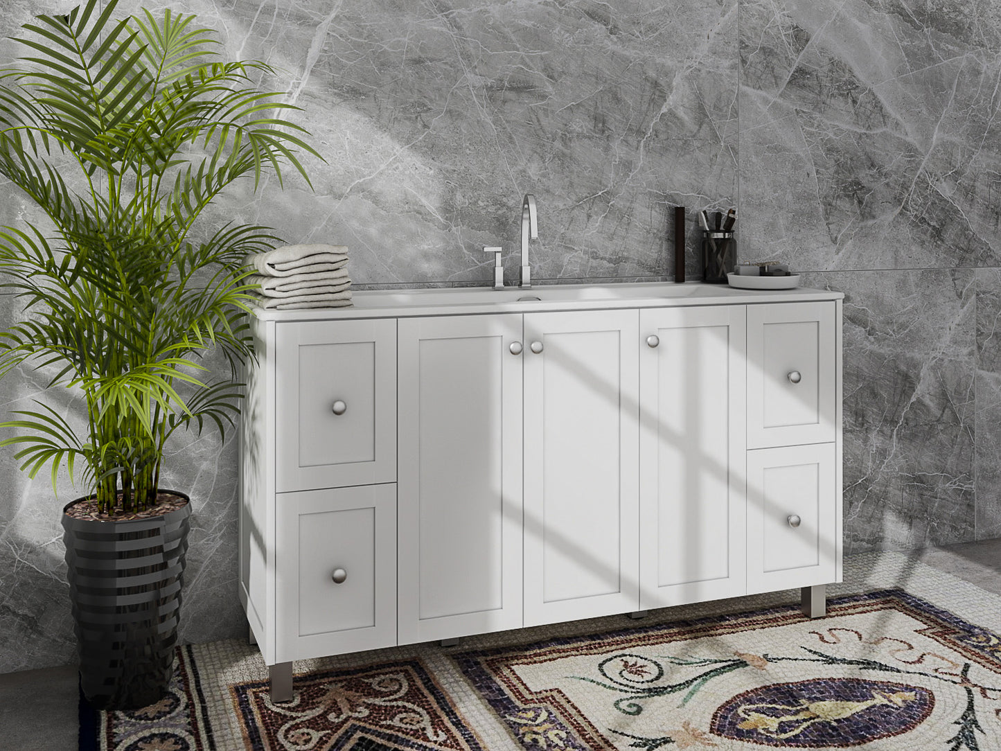 Shaker White Freestanding Vanity