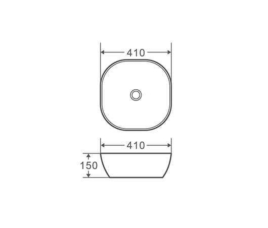Chur Square Top Mount Basin - Touchline White