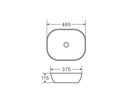 Chur Rectangle Top Mount Basin - Matte White