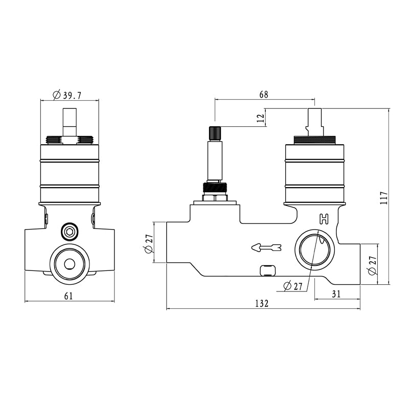 Wall Mixer In-wall Part(Double Functions)