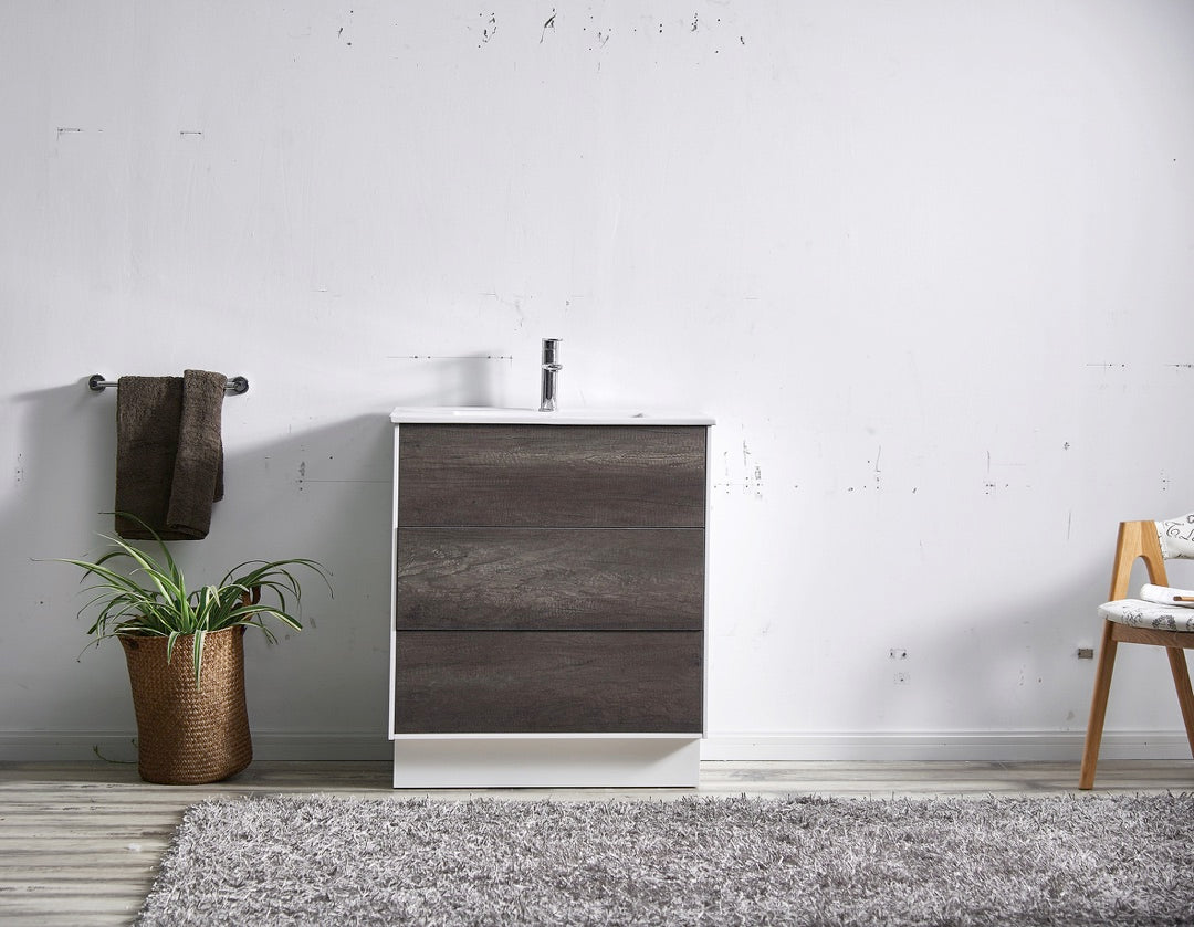 Softmood Freestanding 900mm Vanity - Dark Oak