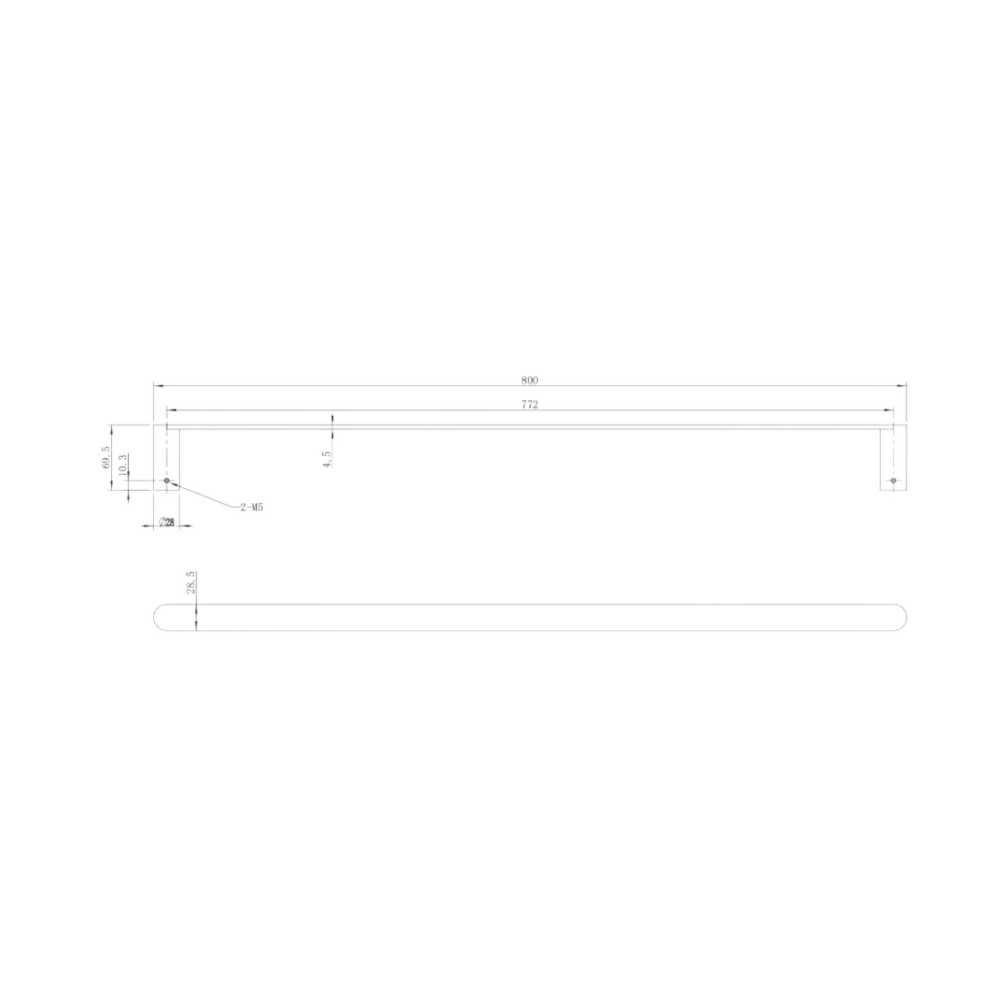 Kybrook Single Towel Bar