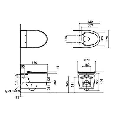 Kohler Grande Wall Hung Toilet