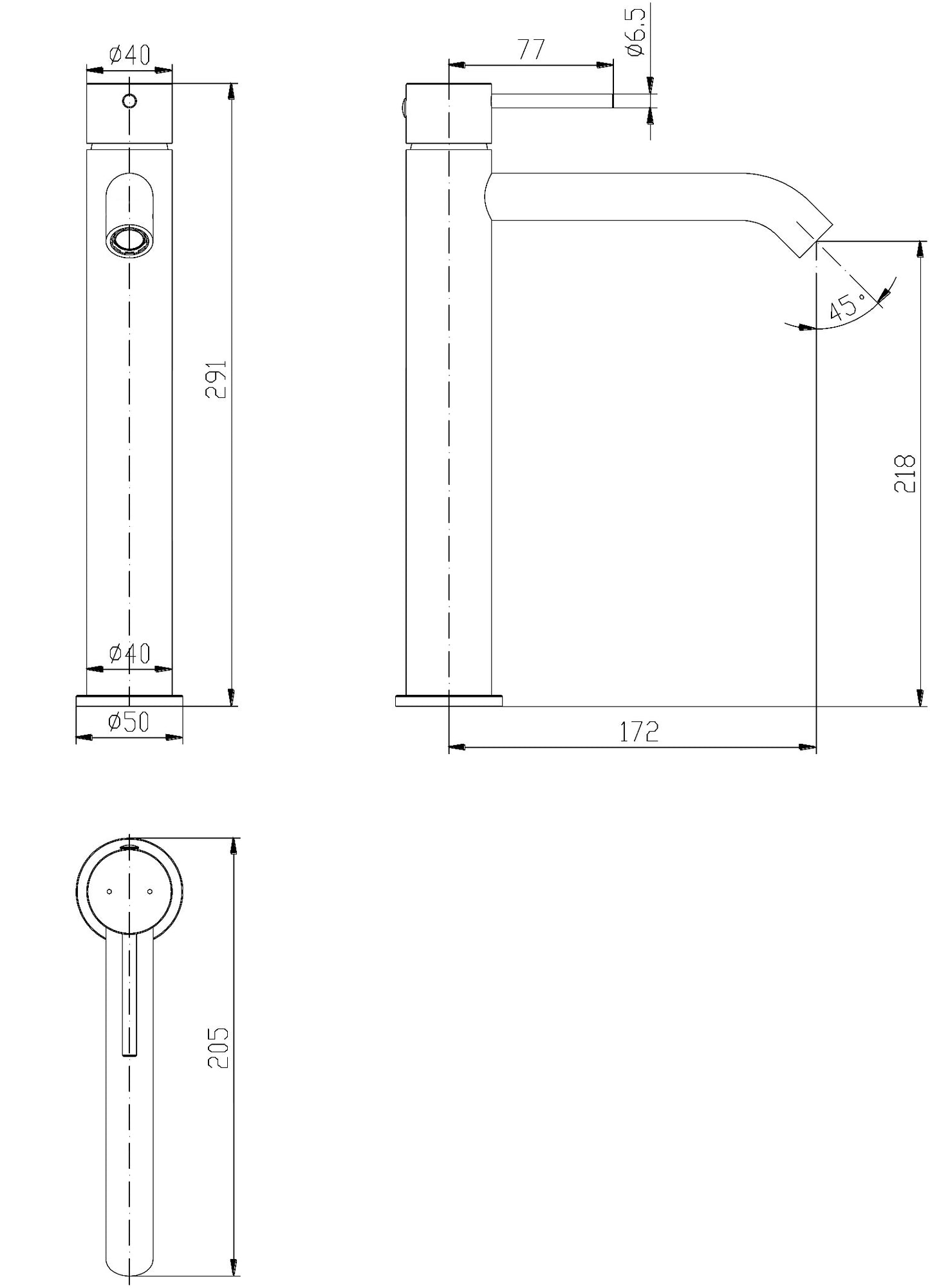 Hali Tall Basin Mixer - Brushed Gold