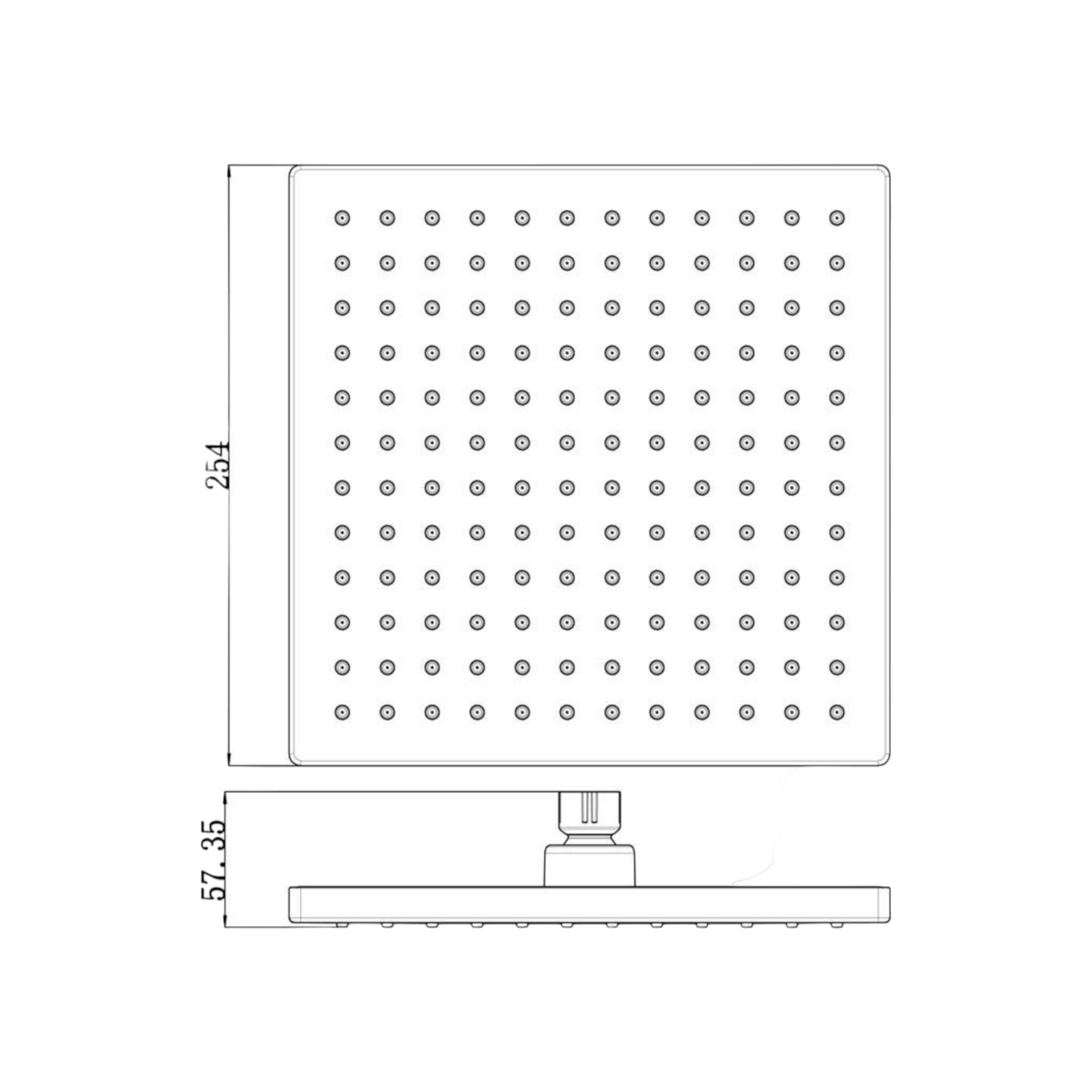 Rosa Square Overhead Shower - Gunmetal