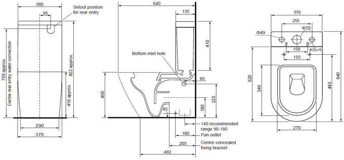 Sunny Back-To-Wall Toilet