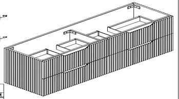 Fluted Wall Hung Drawer 1500mm Vanity