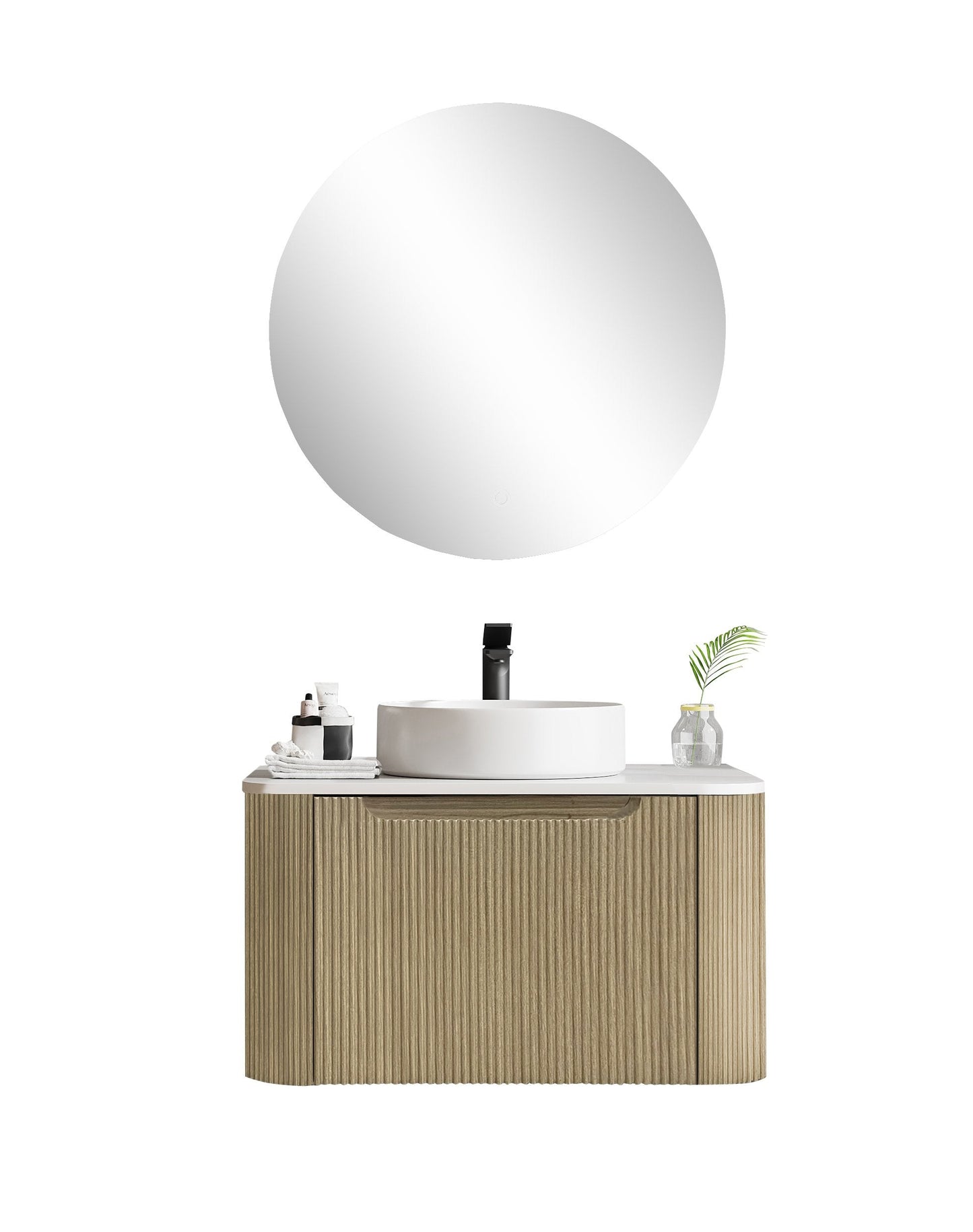 Rome Wall-Hung 600mm Vanity - Bur Oak