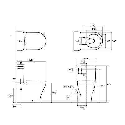 Kohler Reach II Rimless Back-To-Wall Toilet Suite with Slim Seat