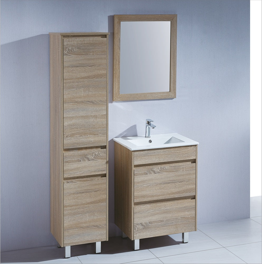 Freestanding 600mm Vanity- Light Oak