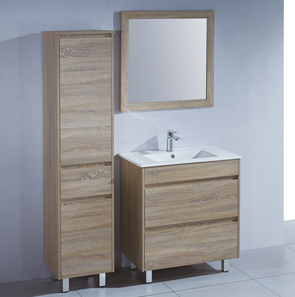 Freestanding 750mm Vanity - Light Oak