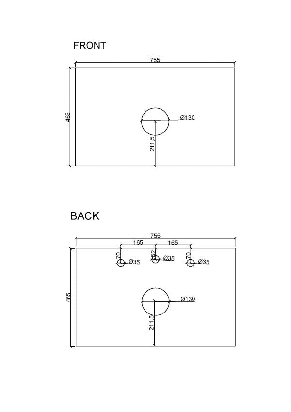 Rhea Fluted Wall-Hung Vanity 750mm – Natural Oak