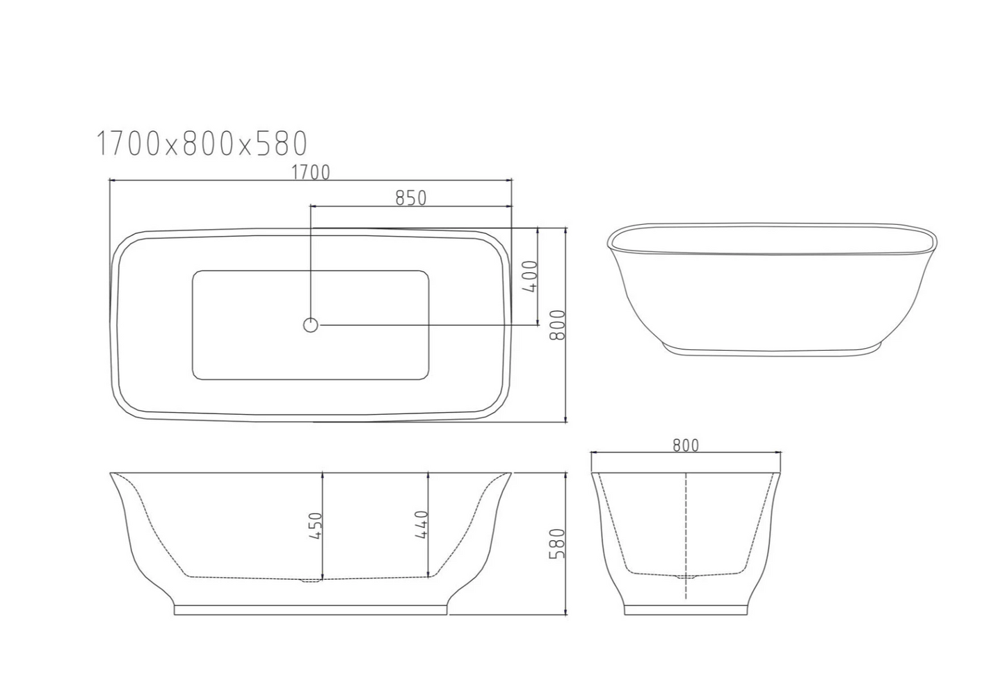 Libra Freestanding Bathtub - White