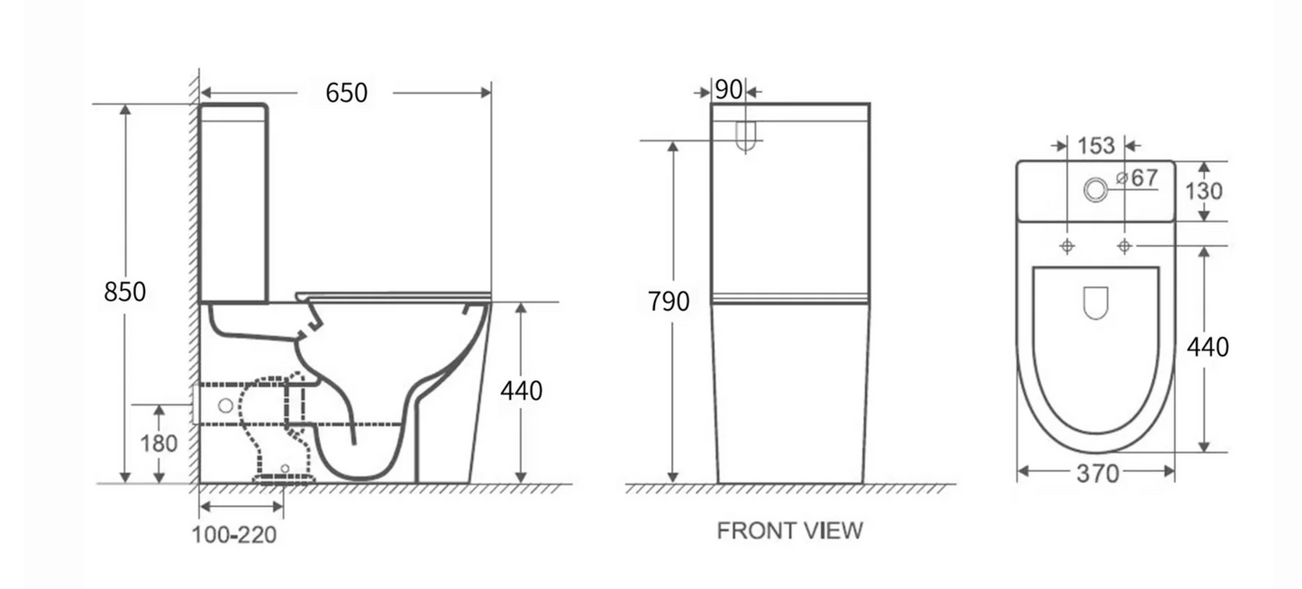 Walton Back-To-Wall Toilet Suite - Gloss White