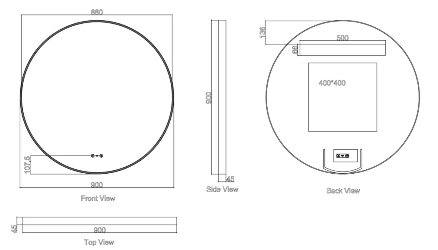 Maia LED Round Mirror – Brushed Gold Frame