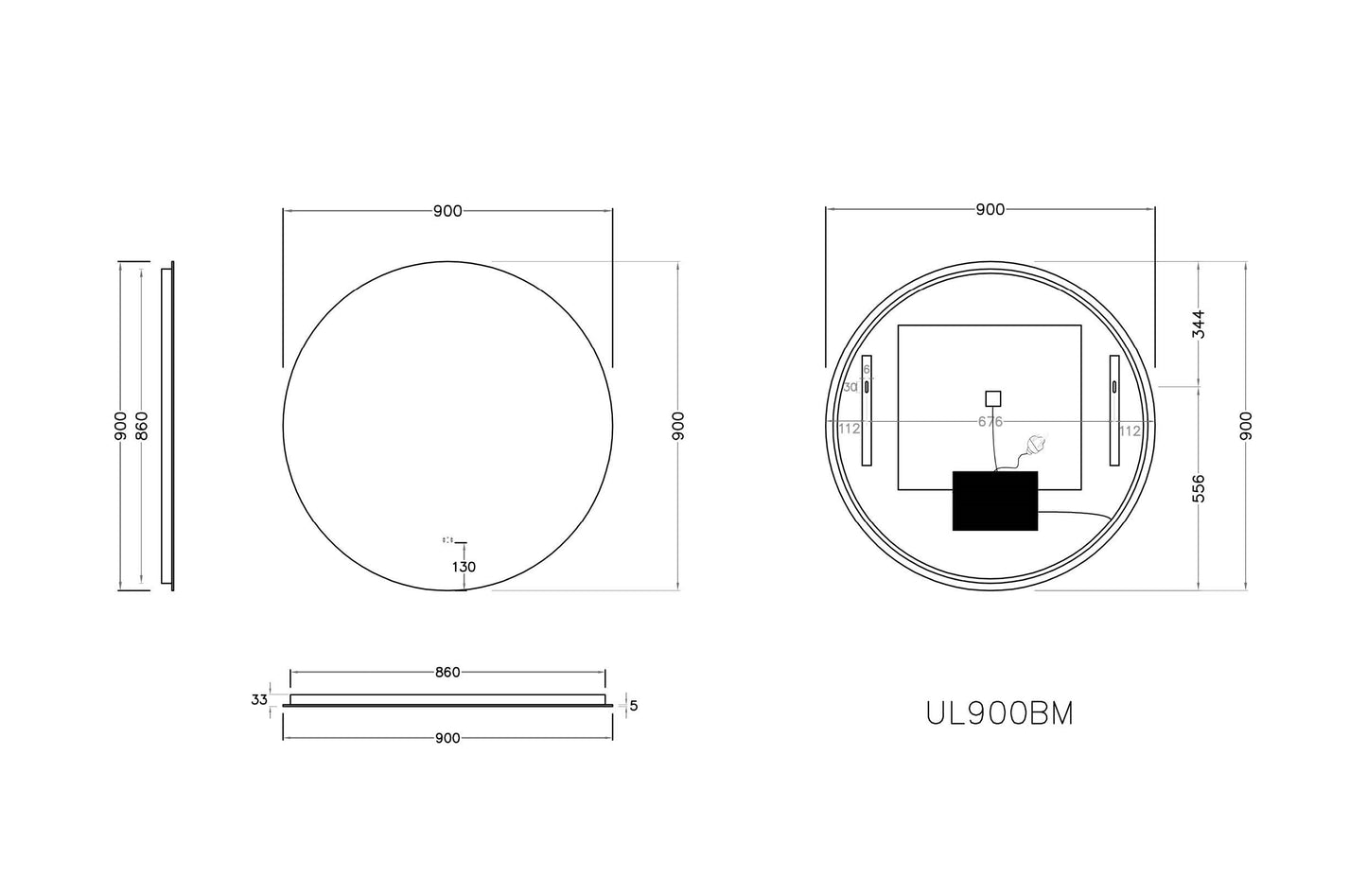 Luna Round LED Backlit Mirror
