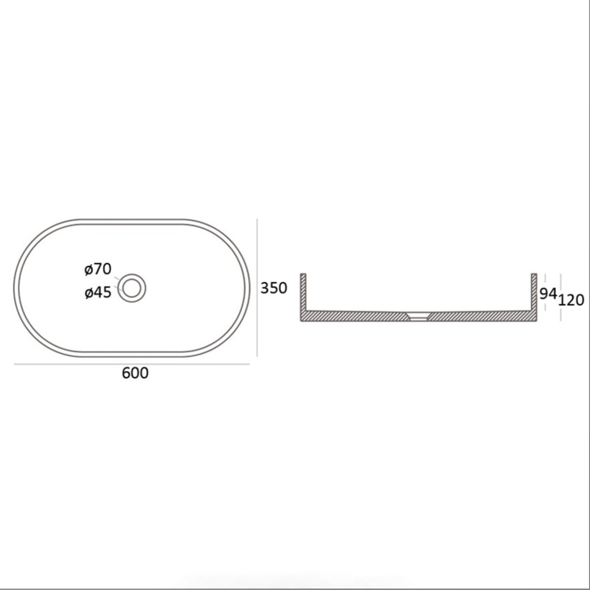 Zale Oval Concrete Basin