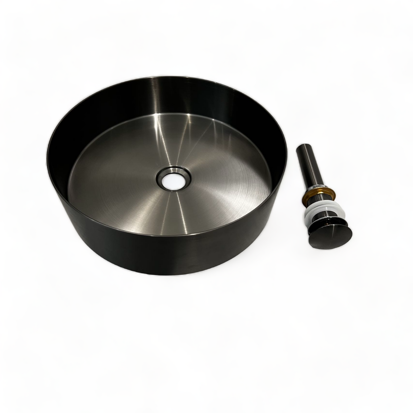 Stainless Steel Round Basin - Gunmetal