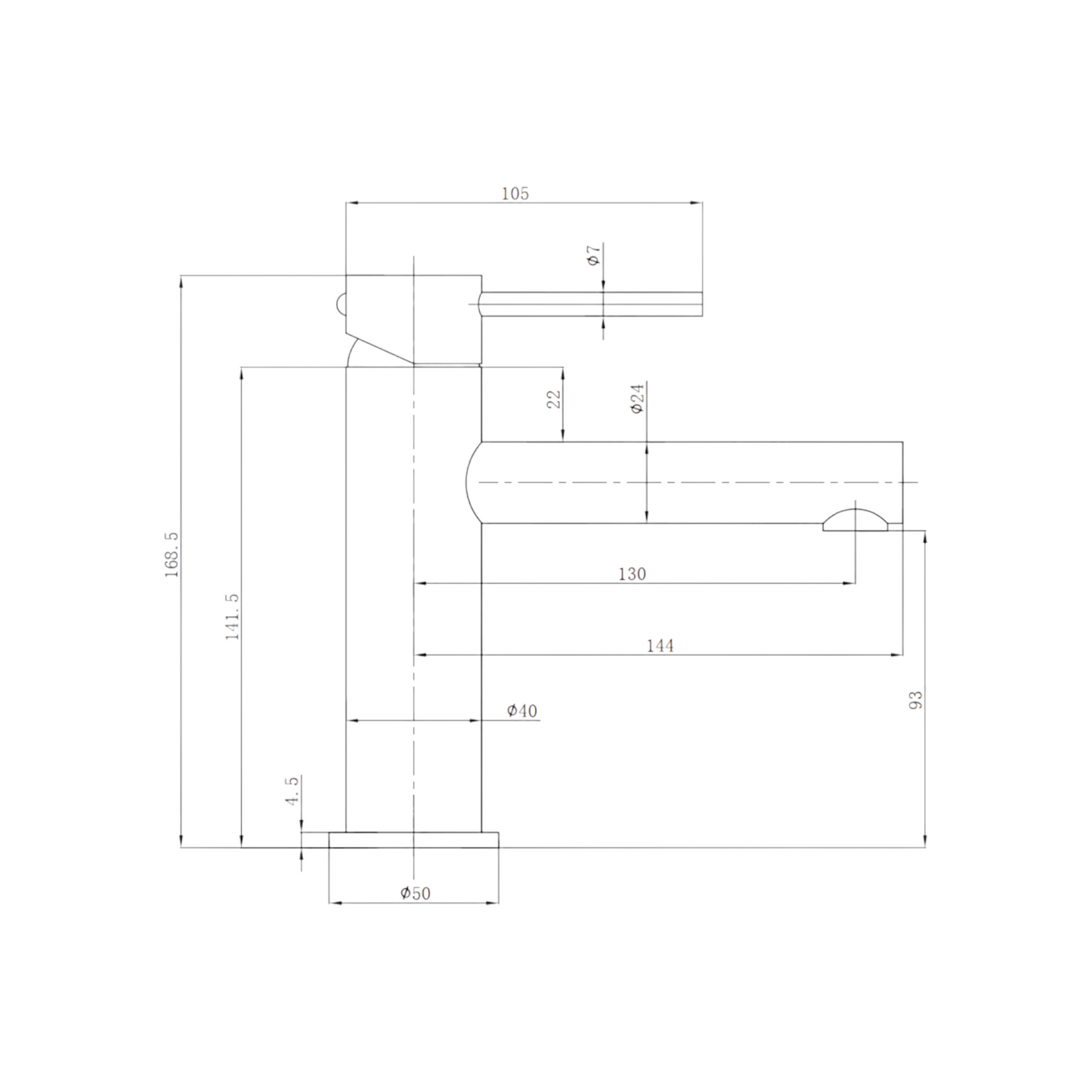 Otus Slimline Stainless Steel Basin Mixer