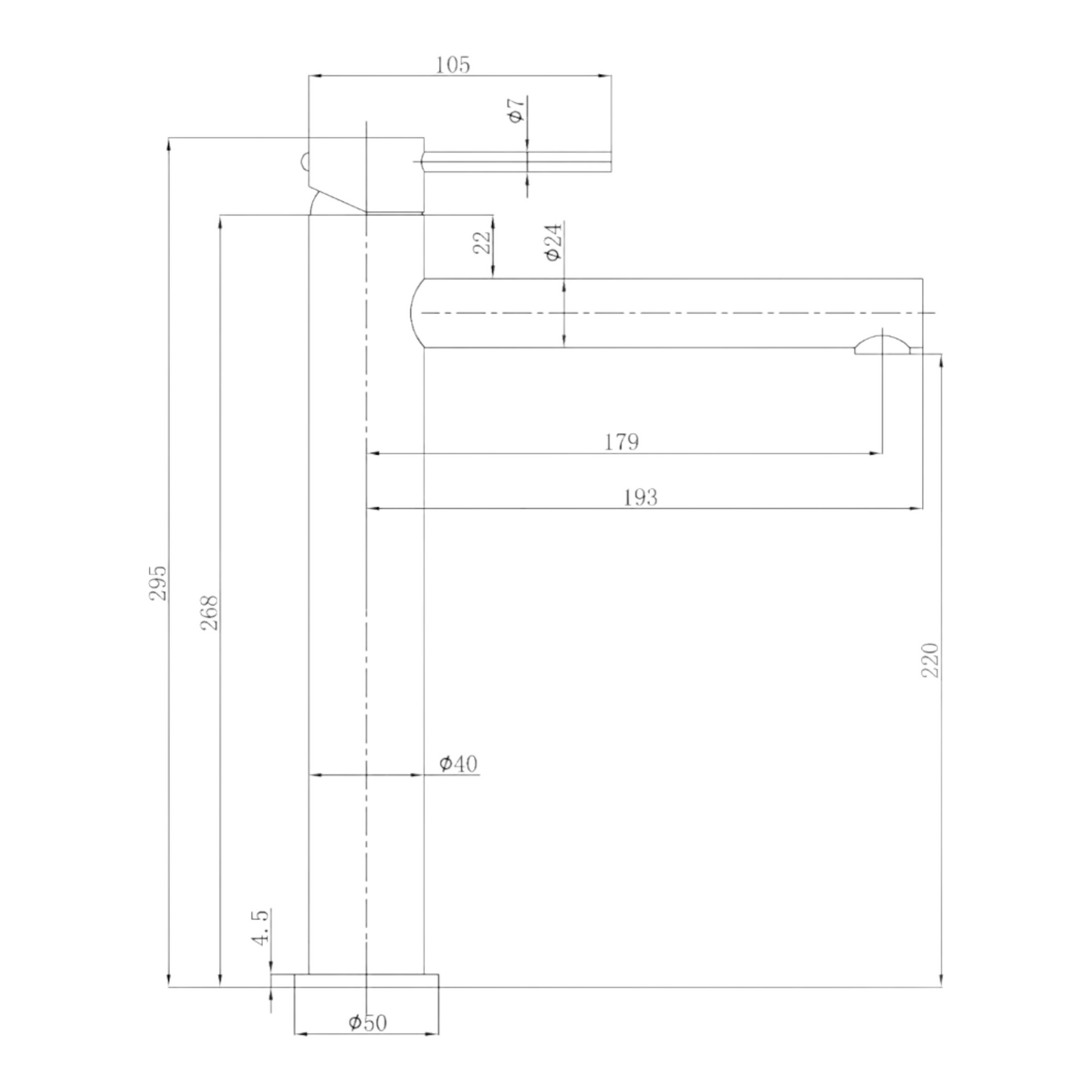 Otus Slimline Tall Basin Mixer