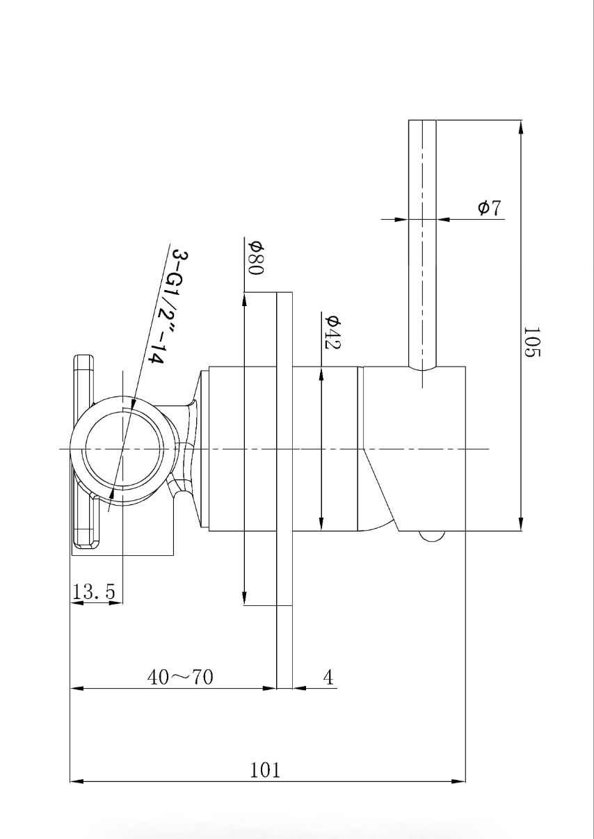 Otus Slimline Wall Mixer - Chrome