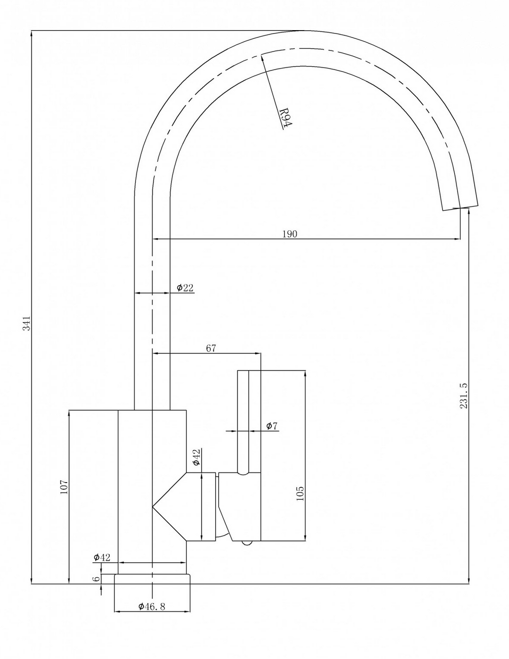 Otus Slimline Stainless Steel Sink Mixer