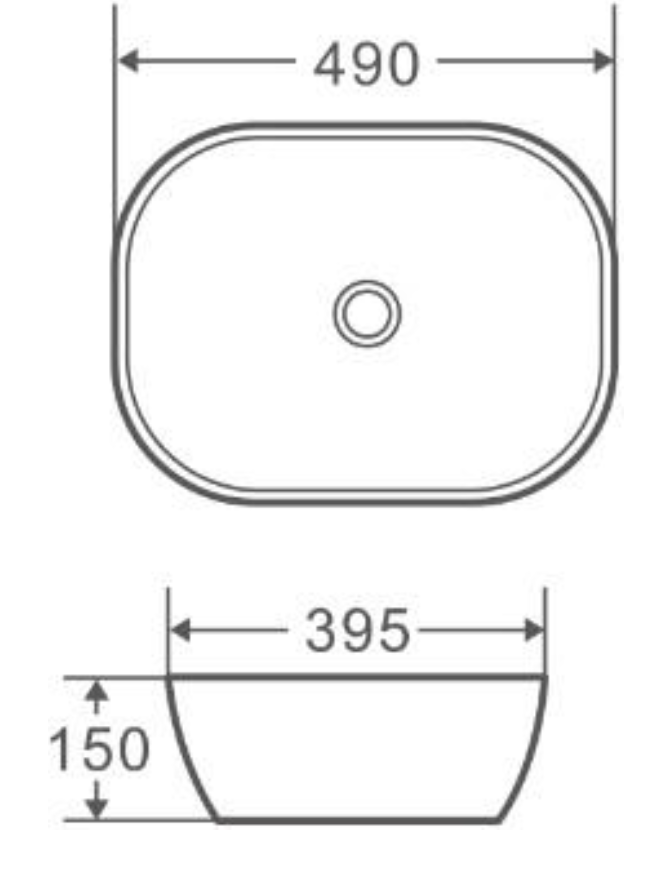 Chur Rectangle Top Mount Basin - Touchline White