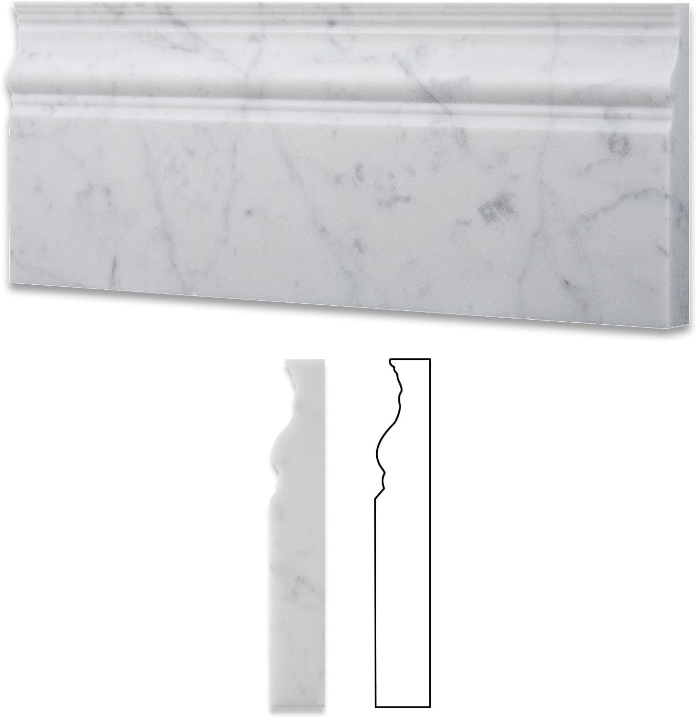 Skirting Honed 120mm - Carrara