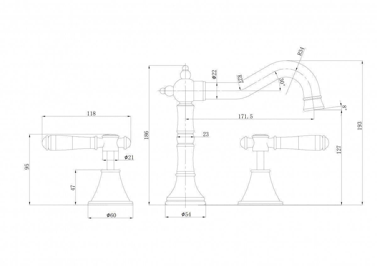 Clasico Basin Set - Chrome