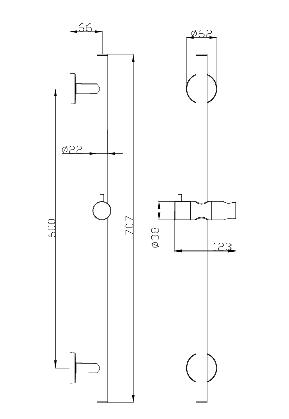 Otus Slimline Rail Shower