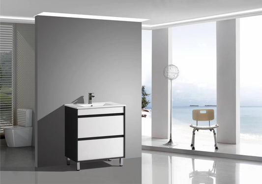 Floor Standing 750mm Vanity - Matte White & Matte Grey