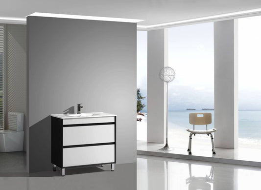 Floor Standing 900mm Vanity - Matte White & Matte Grey