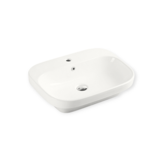 Cosy Rectangle Semi-Inset Basin with Tap Hole- Gloss White