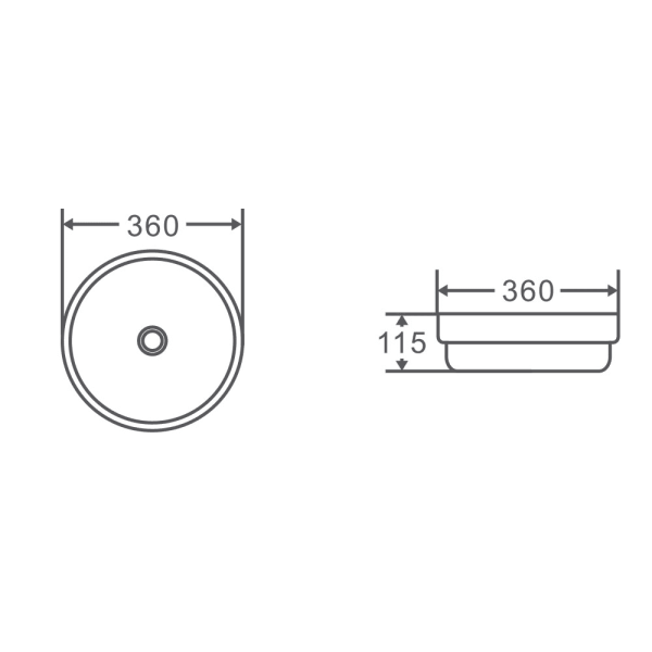 Spin 36 Above Counter Round Basin - Gloss White