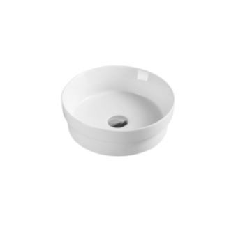 Spin 36 Above Counter Round Basin - Gloss White