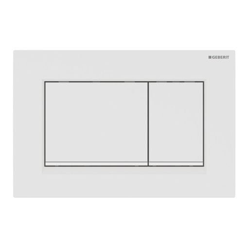 Geberit Sigma30 Square Plate – Matte White Plate with White Trim