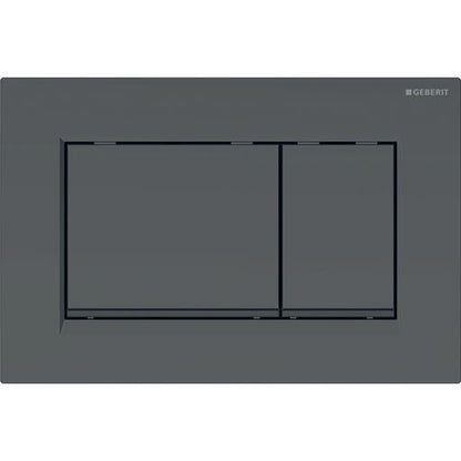 Geberit Sigma30 Square Plate – Matte Black Plate with Black Trim