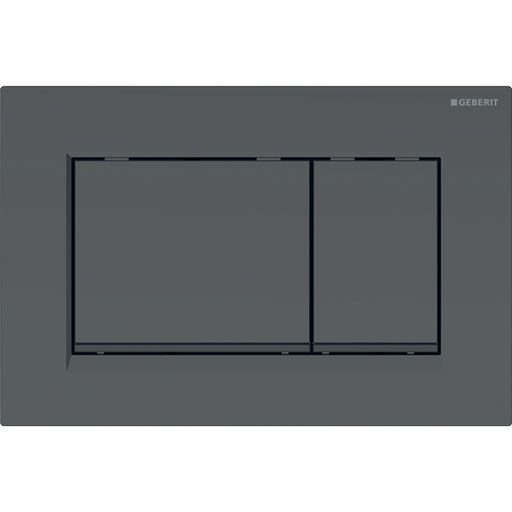Geberit Sigma30 Square Plate – Matte Black Plate with Black Trim