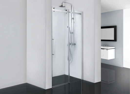 Wall-to-Wall Semi-Frameless Shower Screen with Sliding Door